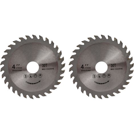 Juego de 2 hojas de sierra circular, 4x30T, para trabajos de carpintería, ebanistería y bricolaje, 105 mm (1/5)