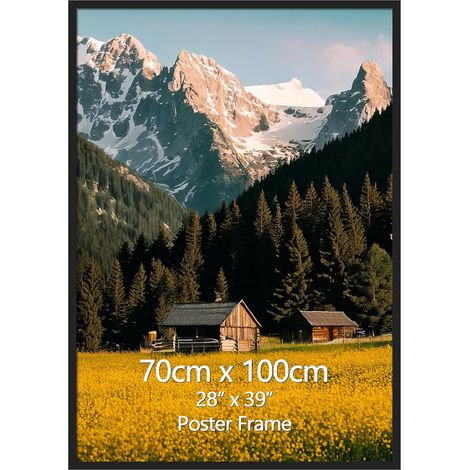 Cadre 70x100 Noir Alu pour Photos, Diplômes, Affiches, Œuvres (1/5)