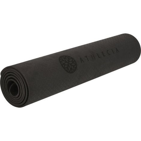 Tapete de Yoga - ATHLECIA - Estell - 6 mm - L 173 x L 61 cm - Negro (1/5)