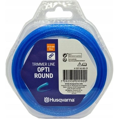 Hilo de corte para desbrozadoras Husqvarna Opti Round 1,5 mm x 15 m Original (1/2)