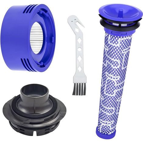 Lot de 4 Accessoires pour aspirateur, Couvercle moteur, Filtre HEPA, Brosse, Pour Dyson V7 V8 (1/5)