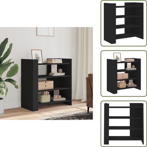 The Living Store Sideboard Schwarz 73,5x35x75 cm Holzwerkstoff - Schreibtisch - Sideboard - Wohnzimmermöbel - Holzmöbel - Schwarz (1/5)