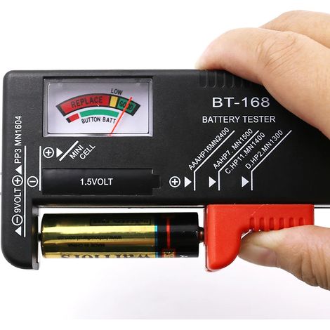 AA/AAA/C/D/9V/BT-168V Batterien, Universal-Knopfzelle, farbcodiertes Messgerät, Spannungsprüfer, BT168, 1,5-V-Netzteil (Batterie nicht enthalten), 1 Stück