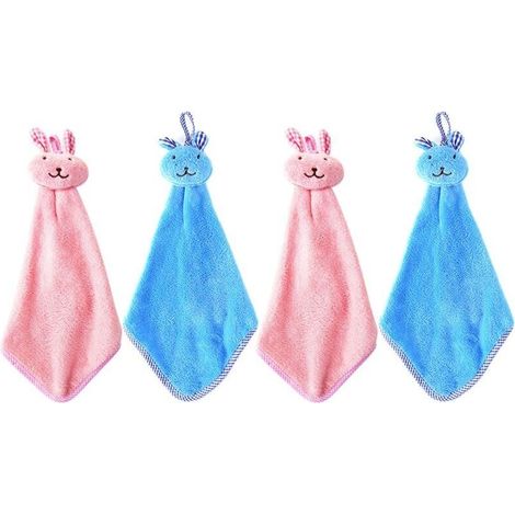 Essuie-Mains à Suspendre pour Cuisine Serviette à Main en Velours Corail,Essuie-Mains Lavables,Lot de 4 (1/4)