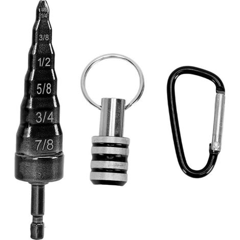 6-in-1 Copper Swaging Tool HVAC, Black Soft Tube Expander, Carbon Steel, Bit Holder, No.5 Carabiner, Swage Tool Set for Electric Drill, Swedge Repair Kit for 1/4 3/8 1/2 5/8 3/4 7/8 Pipe (1/5)