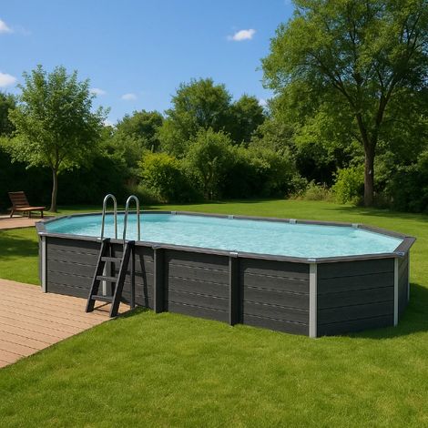 Piscina fuori terra GRE ovale 804x386x124 cm (1/5)