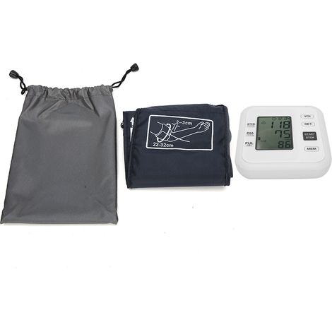 Tensiomètre numérique LCD bras blanc avec voix - Moniteur tension artérielle précis pour usage domestique (1/5)
