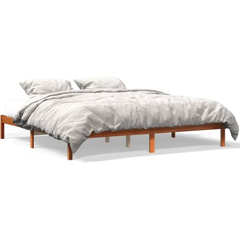 Maison Exclusive - Cama sin colchón madera maciza de pino marrón (1/5)