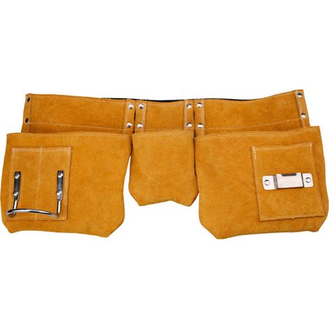 Bolsa de herramientas de electricista de cuero de vaca Duable, organizador de delantal de carpintero (1/5)