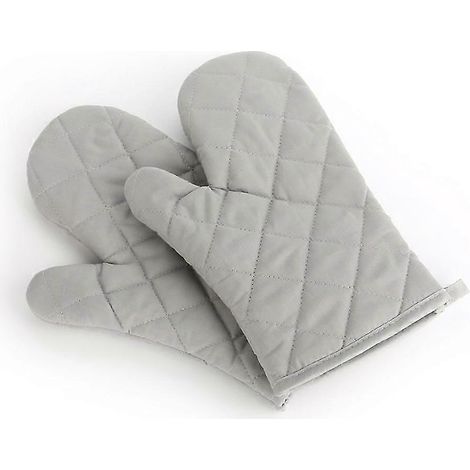 Hitzebeständige Ofenhandschuhe – Silikon-Küchenhandschuhe – Ideal zum Backen und Grillen – 1 Paar-Grey
