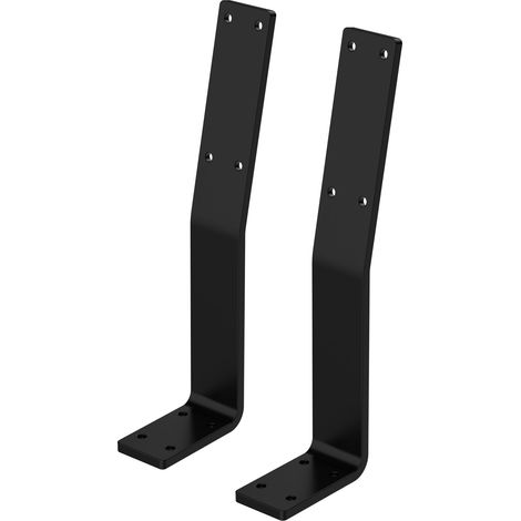ML-Design 2 Pezzi Supporto per Schienale di Panca Industriale Nero in Acciaio 345x90x50 mm Supporti per Schienale per Seduta per Panche Letti e Sedie Profilo Porta-Schienale Schienale da Avvitare