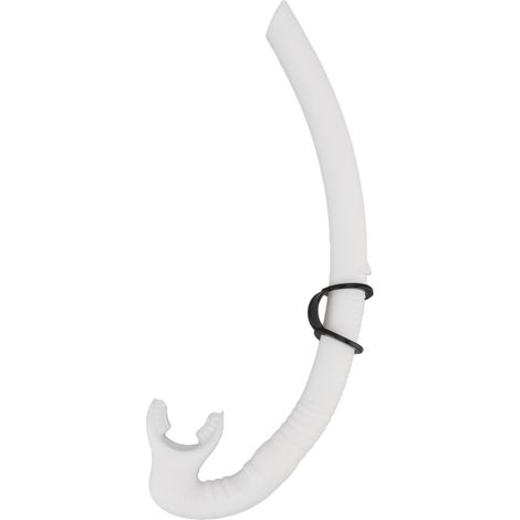 Tuba de plongée pliable avec embout souple en silicone, blanc – pour chasse sous-marine, natation, apnée et snorkeling (1/5)