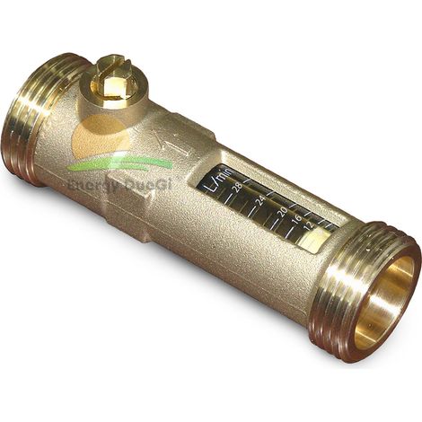 Regolatore di portata con flussimetro 8-28 lt/m 1" M x 1" M