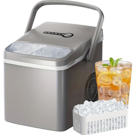 Machine À Glace Cubes Électrique Sur Comptoir - 26 lb/24 H - Auto-Nettoyage - Fenêtre Transparente - 1 Pièce