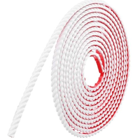 Bandes décoratives de 1.5 mètres de long pour bordures de papier peint, plafonds et décorations murales (10 mm, Blanc, 2 bandes).