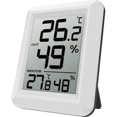 Station météo sans fil intérieur/extérieur avec capteur extérieur, petit thermomètre hygromètre numérique. Compact et précis. (1/5)