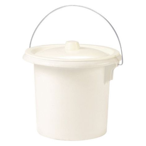 Seau hygienique adulte 11,5 l avec anse métal ø 34 x h 27 cm - Crème - Livraison gratuite