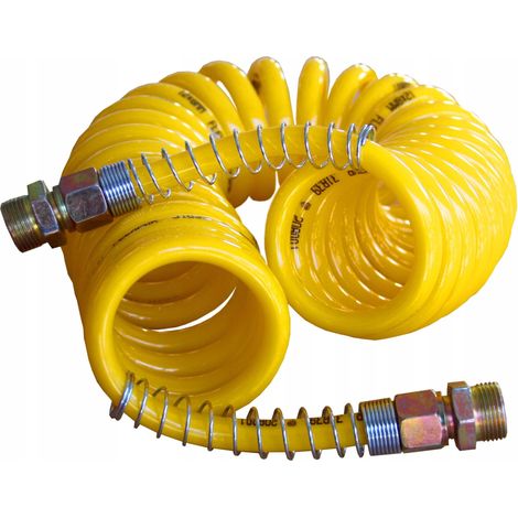 Spiral-Pneumatikschlauch M22 6 m Silikon Gelb