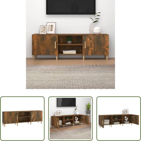 Fernsehschrank Holz - TV-Schrank Räuchereiche 150x30x50 cm Holzwerkstoff (1/5)