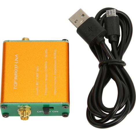 Amplificateur à faible bruit (LNA) professionnel à bande complète 0,1 MHz – 6 GHz, gain élevé 20 dB, module préamplificateur de puissance RF (livré sans batterie). (1/5)