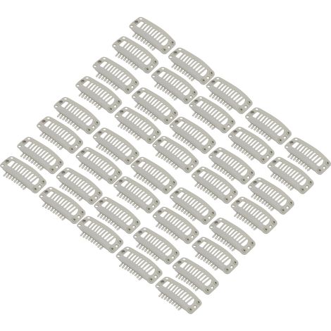 40 attaches à cheveux invisibles en acier inoxydable, peigne 9 dents pour extensions capillaires, accessoires coiffure DIY, 1,3 pouces couleur beige (1/5)
