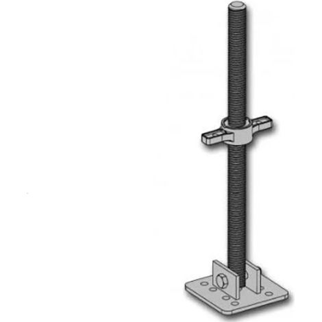 Echafaudages Stéphanois – Vérin d'échafaudage articulé – Réglage 40 cm – Hauteur 60 cm – Poids 6Kg – Accessoire pour échafaudage professionnel