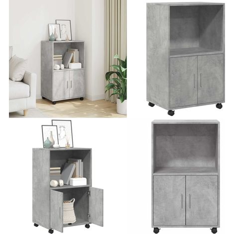 vidaXL Rollschrank Betongrau 55x40x91 cm Holzwerkstoff