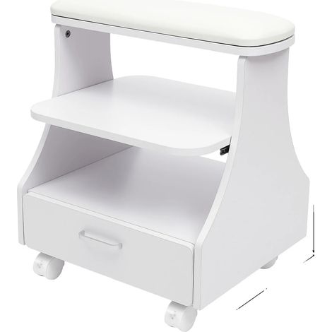 Tabouret de pédicure, Design mobile, Construction robuste, BLANC (1/2)