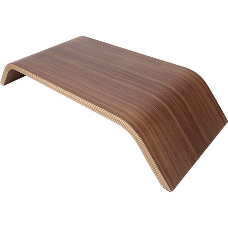 Support bois pour moniteur d'ordinateur, élévateur réglable pour PC portable et écran, support de bureau en noisette, support mural pour ordinateur portable, bois naturel. (1/5)