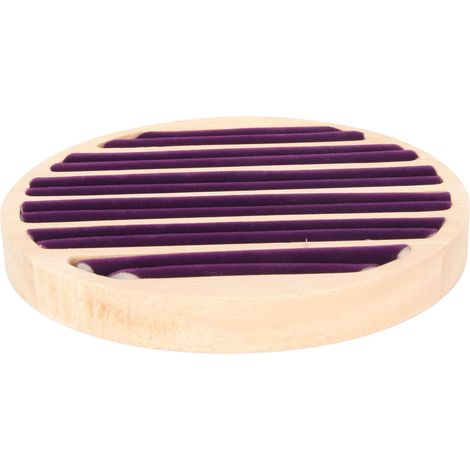 Plateau organisateur pour bijoux en bois avec 6 compartiments, protection anti-rayures pour rangement de boîte à bijoux (1/5)