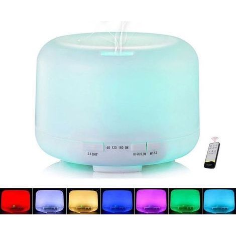 Humidificateur d'aromathérapie à lumière LED 7 couleurs, humidificateur ultrasonique, diffuseur d'huile essentielle avec télécommande (1/5)