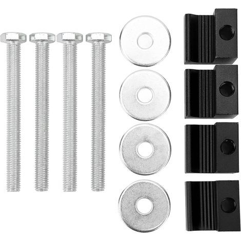 Boîte à Outils pour Camion, Kit D'arrimage, Crochets en J en Aluminium Sécurisés, Pièces Universelles en Acier Inoxydable, Camion de Ramassage 4 Pièces (Black). (1/5)