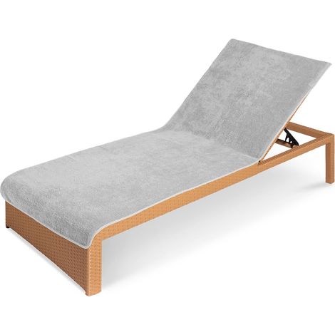 1 Housse Chaise Longue 200x75 Cm Coton Doux Protection Jardin Plage Piscine (1/5)