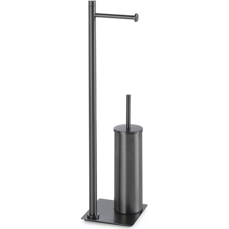 piantana portarotolo e scopino wc gedy "trilly" in acciaio inox gun metal