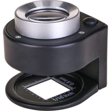 30X Loupe Illuminée, 6 Lumières Bureau Loupe en Métal Portable Échelle Pliante Échelle Boucle pour Textile Optique Bijoux Outil Pièces Monnaie Timbres Monnaie Gemmes (1/5)