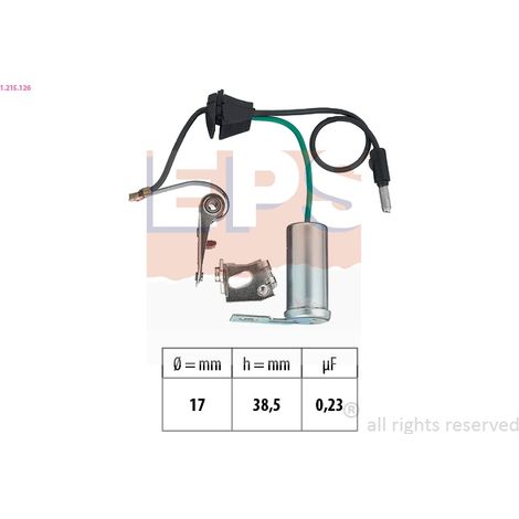 Jeu de contacts, distributeur d'allumage EPS 1.215.126 RENAULT 77 01 031 149
