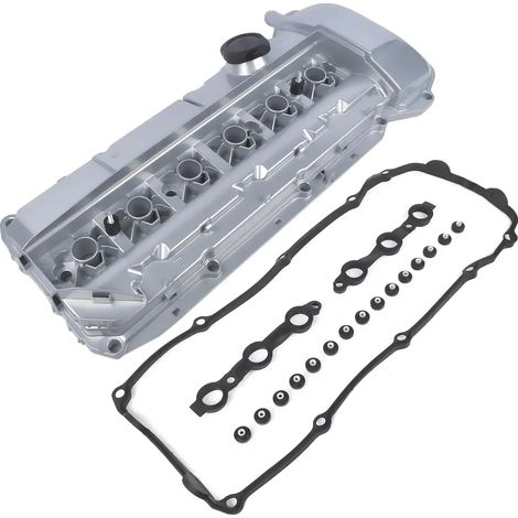 Tapa de balancines de aluminio, ajuste estándar OEM, compatible con sedanes de lujo, evita fugas de aceite, fácil instalación. (1/5)