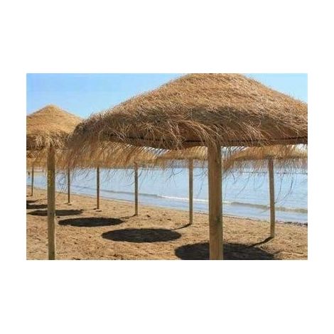 SOMBRILLA DE ESPARTO 2,2 METROS IDEAL PARA PLAYAS Y COMUNIDADES ( ESTRUCTURA, SOPORTE, PALO, MANTO ) (1/5)