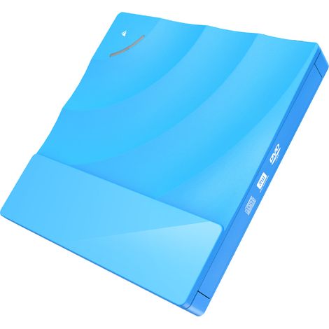 Lecteur DVD portable avec lecteur optique externe, lecteur CD/DVD RW haute vitesse Slim Disk USB 3.0 Aquaforge (bleu) (1/5)
