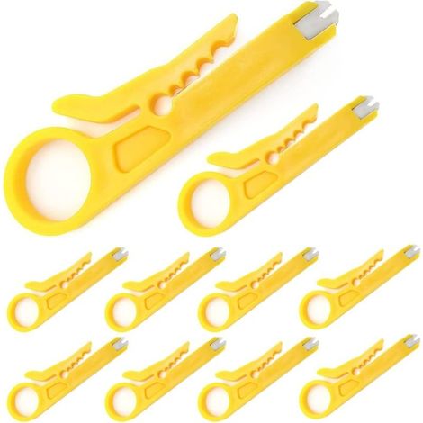 10 Pcs Mini Pince À Dénuder/Câble Réseau Outil De Sertissage/Dénudeur De Fil De Réseau/Coupe-Pinceau Pour Câble Réseau RJ45 Cat5/6, Câble De Téléphone De Données, Câble UTP D'ordinateur (1/5)