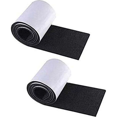 2 rouleaux de tapis antidérapants en feutre autocollant noir pour pieds de table en feutre autocollant pour protéger les chaises et autres meubles (1/4)