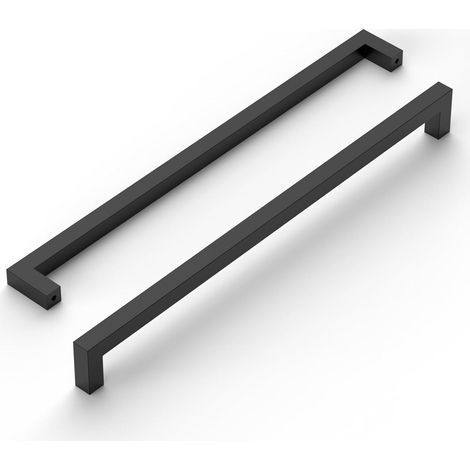 Lot de 5 Poignées de Meuble, Entraxe 320mm, Acier Inoxydable Noir, pour Placard, Tiroir et Armoire de Cuisine (1/5)