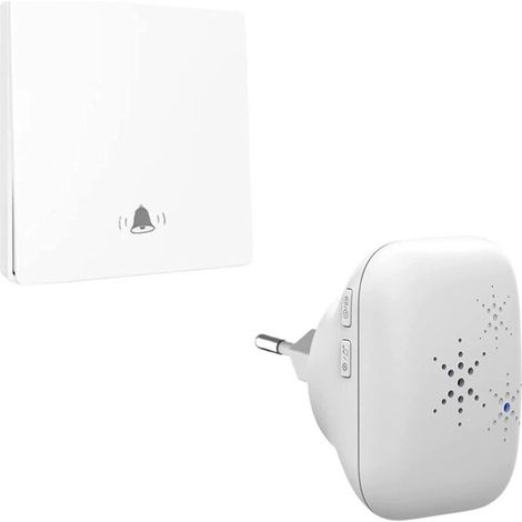 Eco-Friendly Battery-Free Outdoor Wireless Doorbell Kit, IP65 Waterproof, Snow, Rainproof - Remote Transmitter - Plug-in Receiver - 43 Volume Levels - 38 Melodies (1/5)