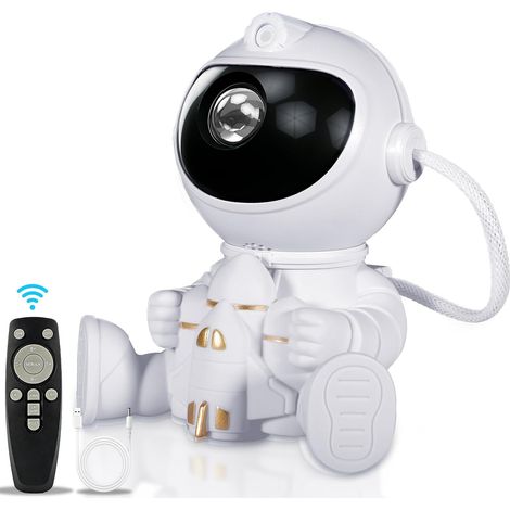 Projecteur d'étoiles astronaute rotatif à 360°, 8 nébuleuses + 1 étoile avec télécommande, veilleuse cadeau pour enfants  Classe énergétique A (1/5)