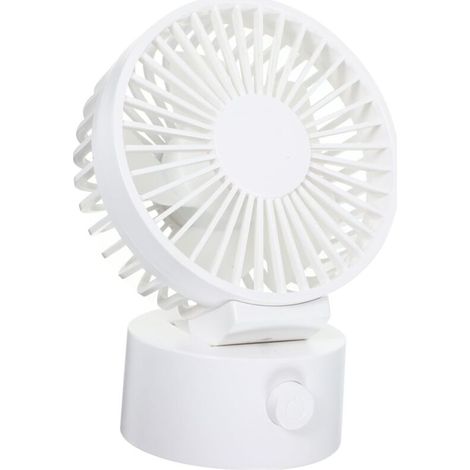 1pièce Petit Ventilateur De Bureau Usb Portable Ventilateur De Table Compact Avec Fonction Oscillante Pour Intérieur Et Extérieur Blanc (1/5)