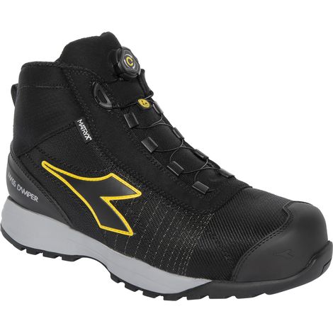 Diadora Glove MDS Matryx Quick Mid S3 HRO SRC ESD Arbeitsschuhe - 39 EU -  Schwarz / Gelb