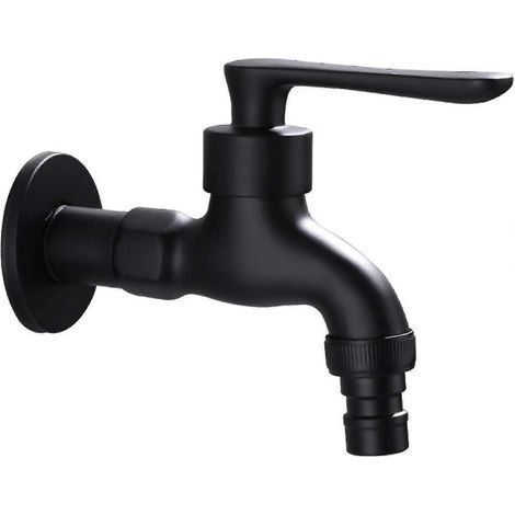 Robinet de jardin extérieur style ancien, robinet d'eau froide avec un seul port de commande (sortie 1/2 pouce - entrée 1/2 pouce), 1 adaptateur (3/4 pouce) pour jardin (1/5)