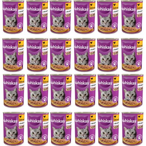 WHISKAS Hühnchen in Gelee Dose 24x400 Nassfutter für Katzen mit Hühnchen (1/3)