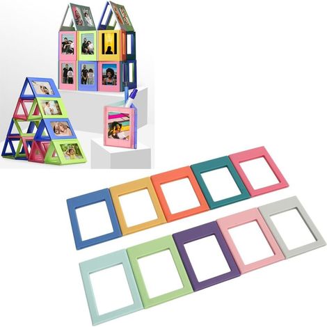 3-Zoll-Magnet-Bilderrahmen – 10er-Pack, starker integrierter Magnet, ideal für Kühlschrank oder Bastelprojekte, robuster Kunststoff