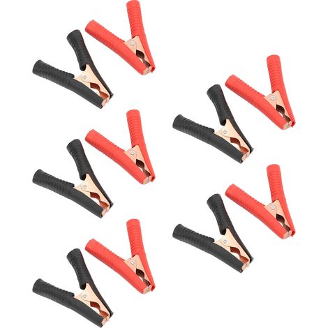 Lot de 5 pinces de connexion pour câbles d'onduleur 100 A, clips de test noirs et rouges pour batteries de voiture et camion (1/5)